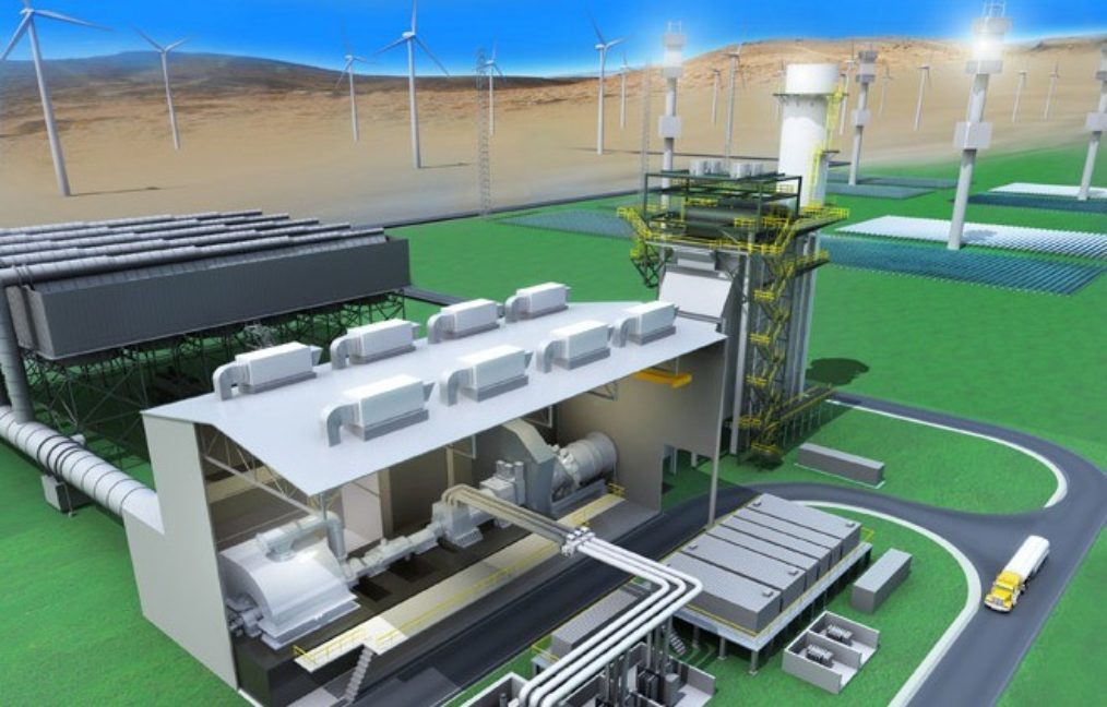 A CMI Energy horizontal HRSG for GE’s new combined cycle FlexEfficiency 50.