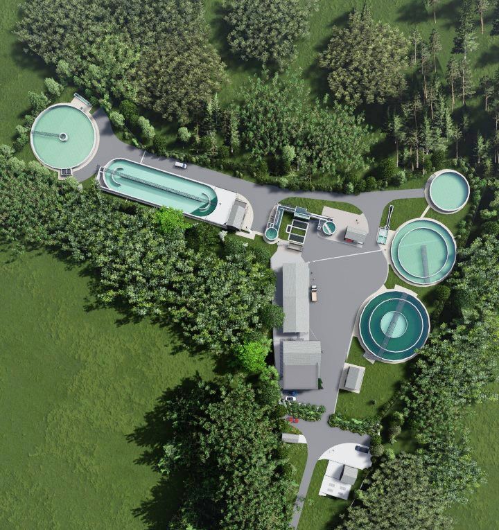 station épuration plan vue aérienne