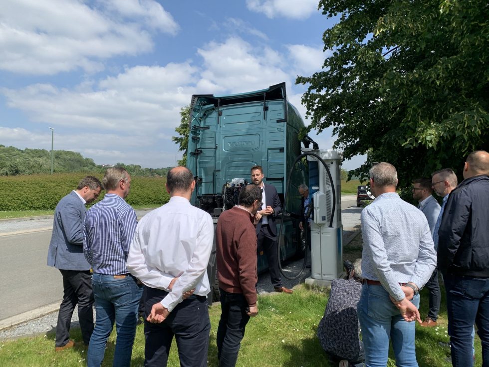 transport and logistics experts discovering John Cockerill's energy hub and fast chargers
