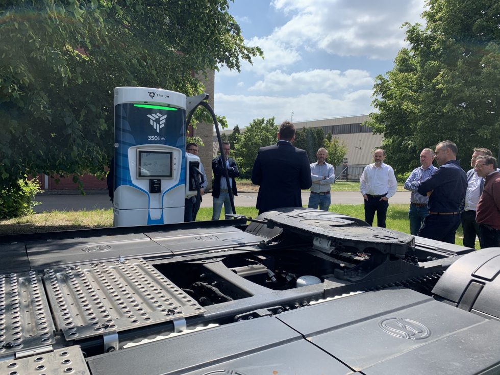 transport and logistics experts discovering John Cockerill's energy hub and fast chargers